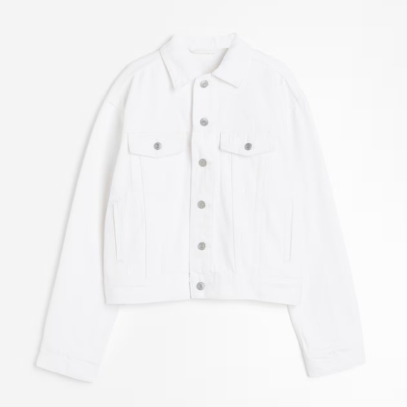 NWT H & M White Denim Jacket. Size XS. NEW - Picture 2 of 8